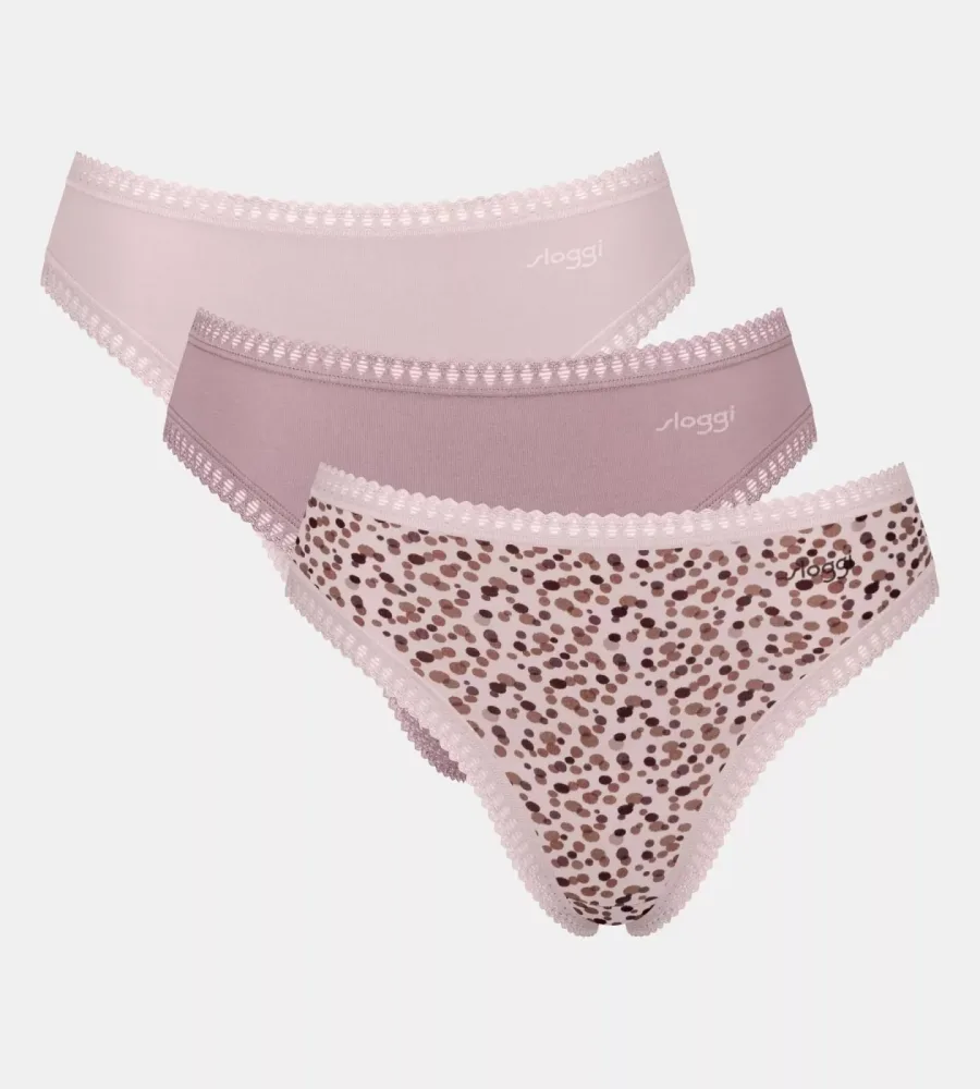 Sloggi - Slip -GO Crush High leg C3P, für Damen, Rosa, Größe XS