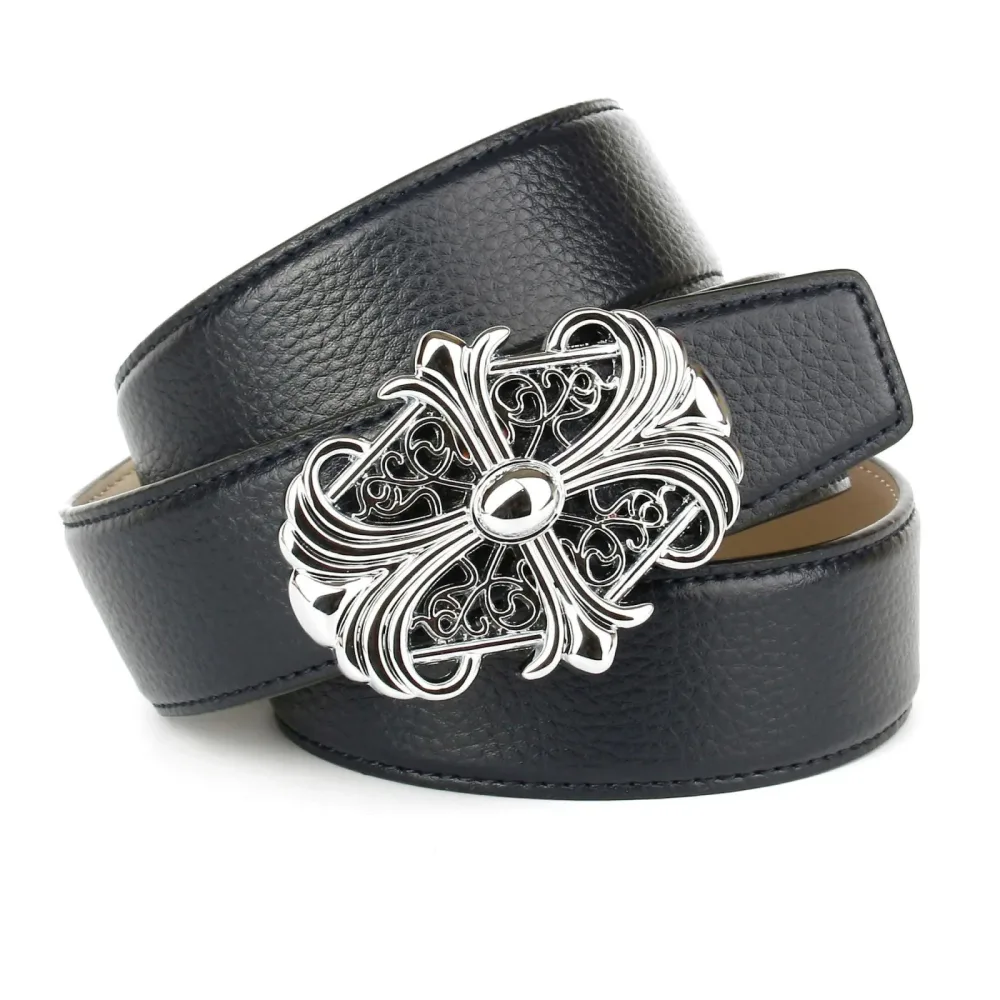 Anthoni Crown Ledergürtel mit eleganter Motiv-Schliesse