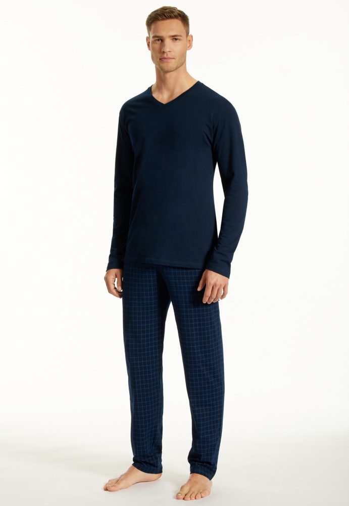 Uncover by Schiesser - Pyjama Homewear Bequem sitzend, für Herren, Blau, Größe XL