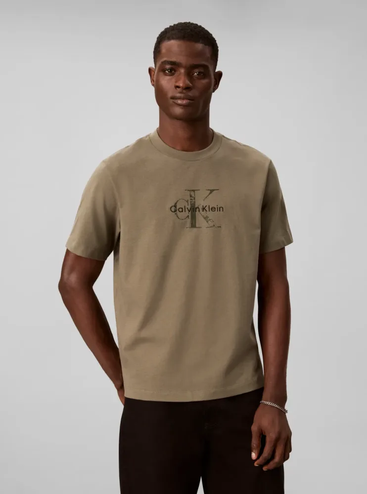 Calvin Klein Jeans T-Shirt Rundhalsausschnitt, Regular Fit, Logo-Print