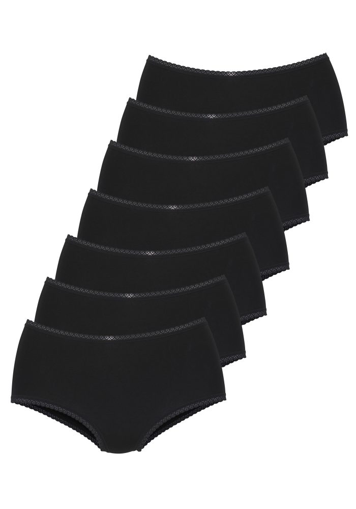 Vivance Taillenslip 7er-Pack, aus weicher Baumwollqualität mit feiner Spitzeneinfassung