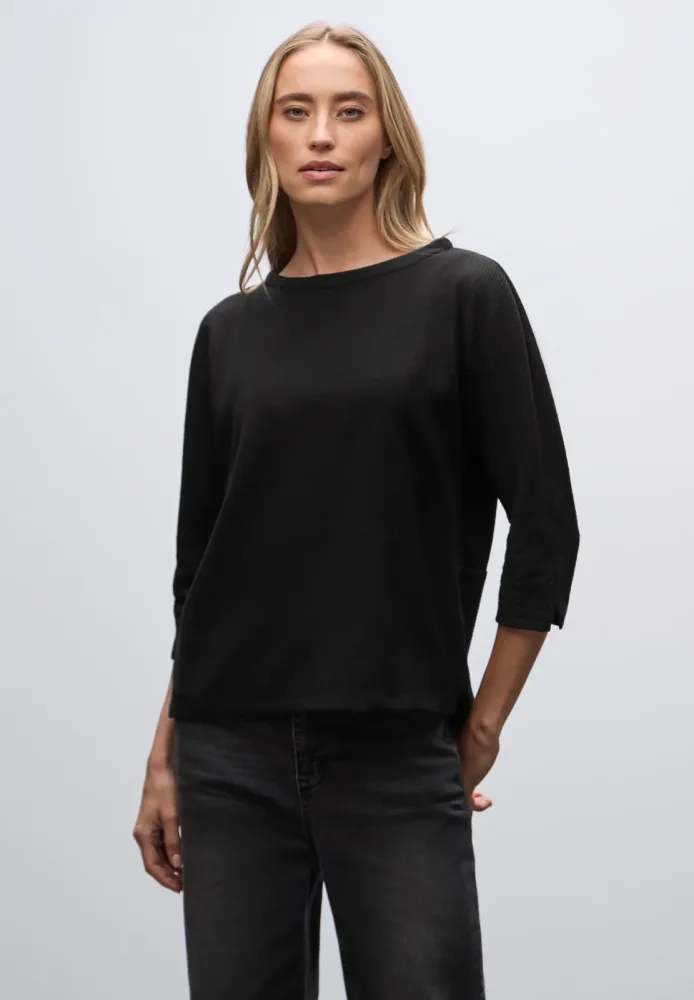 STREET ONE 3/4-Arm-Shirt im Glitzer-Look