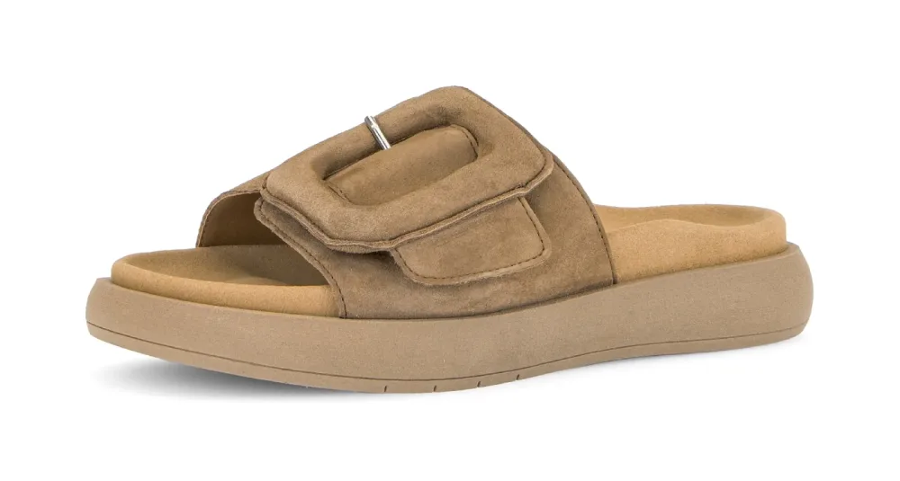 Gabor Pantolette, Plateau, Sommerschuh, Schlappen mit grosser Zierschnalle