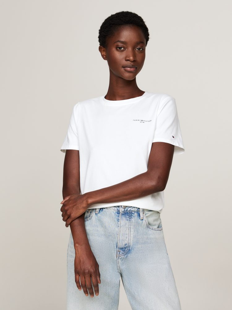 Tommy Hilfiger - T-Shirt, für Damen, Ecru, Größe M