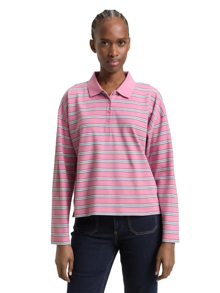 TOM TAILOR Denim Langarmshirt mit Streifen Muster