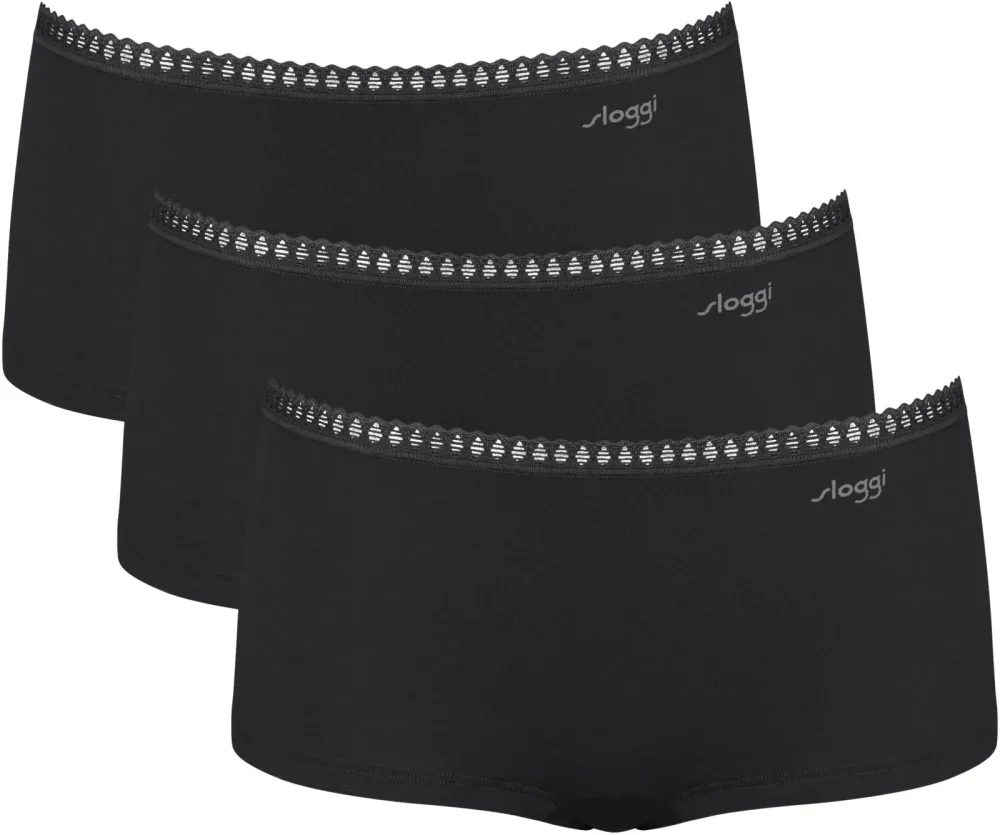 Sloggi - Panty  3er Pack Bequem sitzend-GO Crush Short C3P, für Damen, Schwarz, Größe XXL