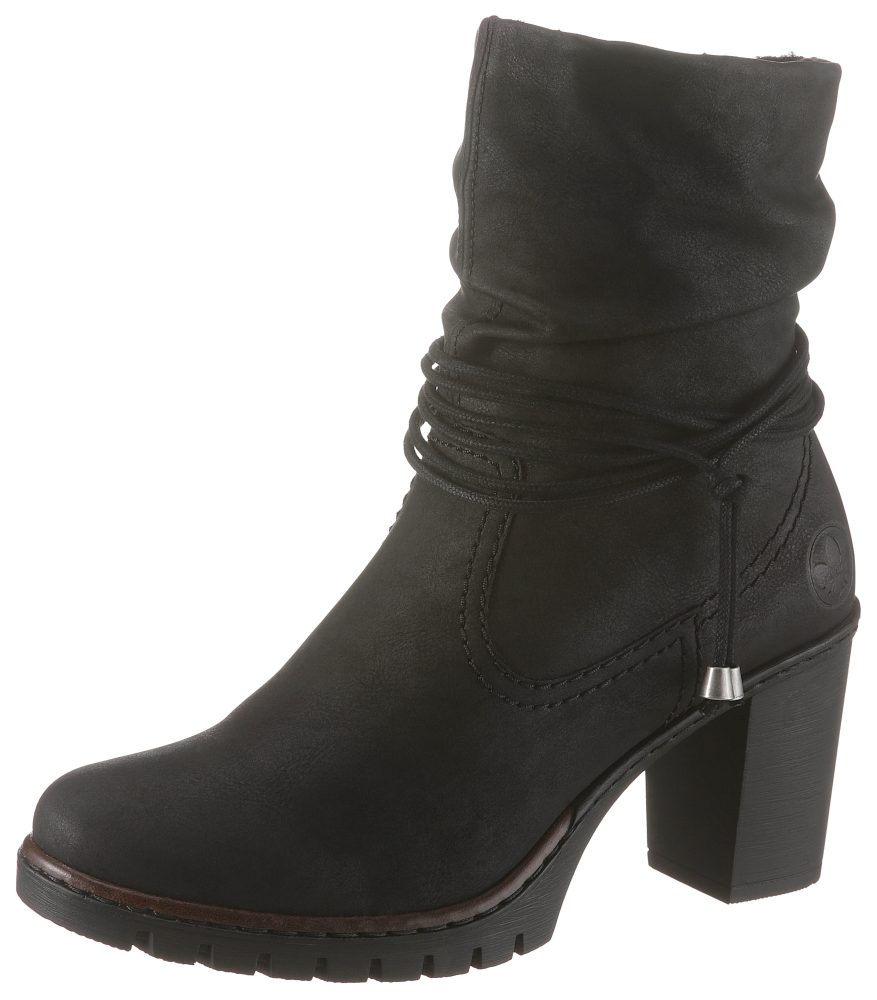 Rieker Winterstiefelette, Boots, Trichterabsatz, Warmfutter, mit gerafftem Schaft