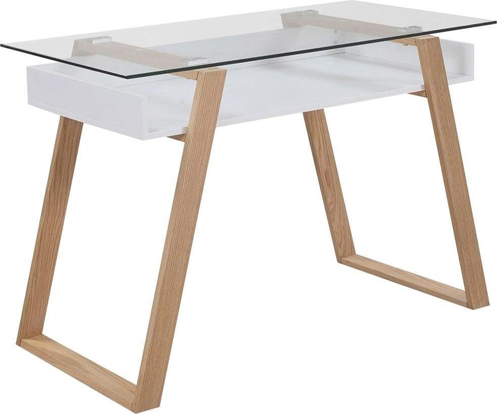 Schreibtisch 110x55x75cm natur-weiss