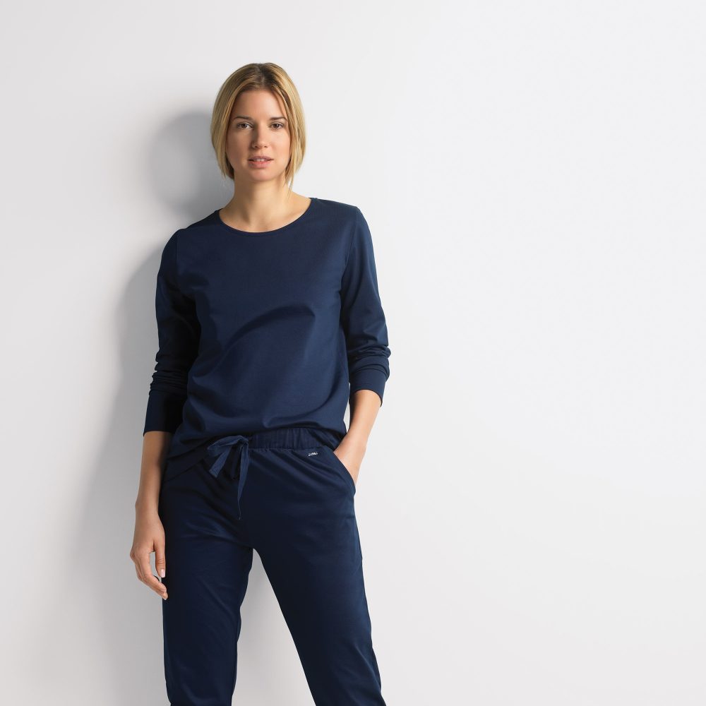 ISA bodywear - Shirt langarm, Rundhals, für Damen, Dunkelblau, Größe M