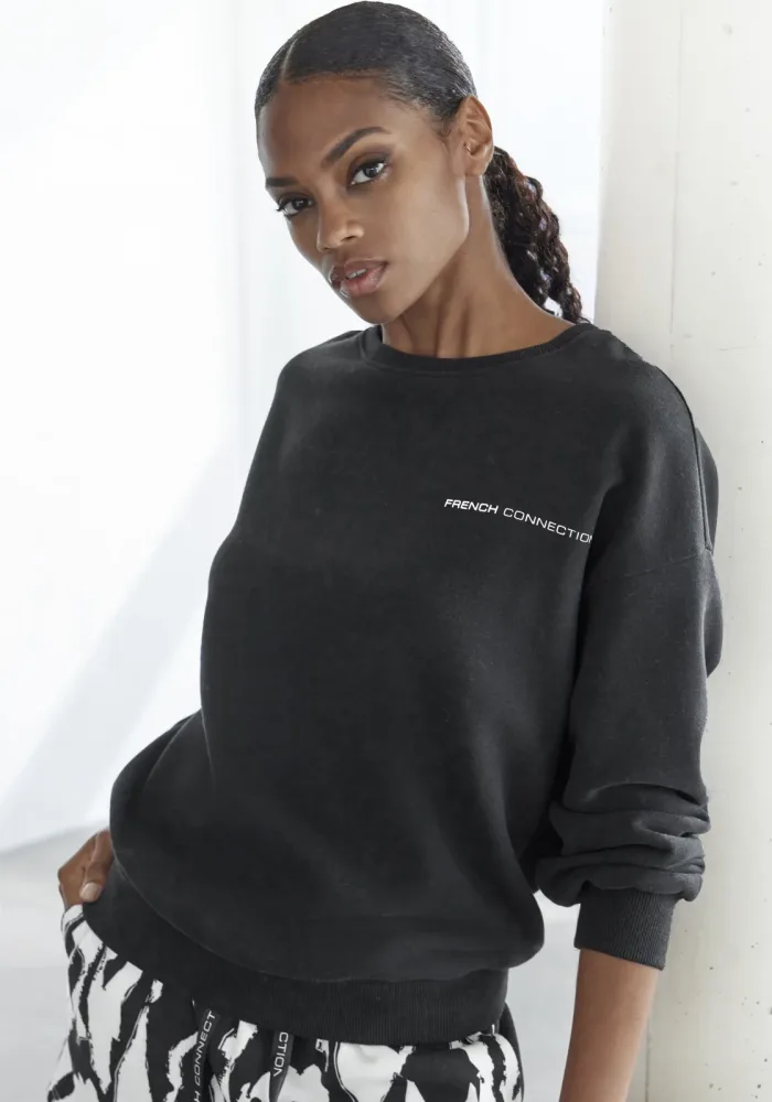 French Connection Sweatshirt, mit Schriftzug auf dem Rücken