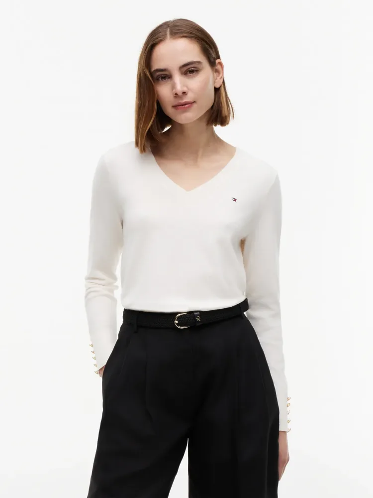 Tommy Hilfiger - Pullover, für Damen, Ecru, Größe M