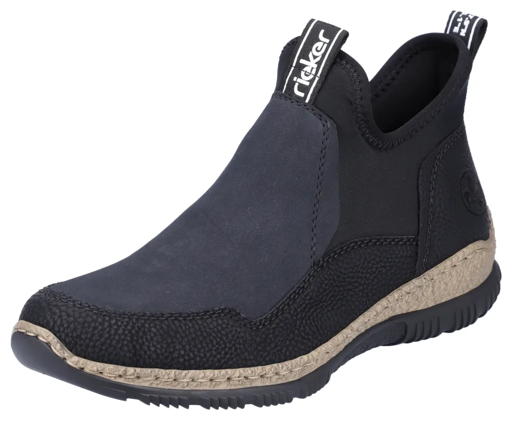 Rieker Schlupfboots Slipper, Slip-on Sneaker, Stiefelette mit MemoSoft-Innensohle