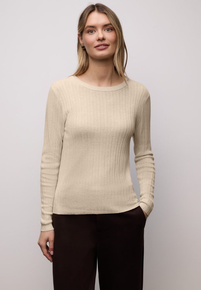 STREET ONE Strickpullover mit Rippstruktur und Viskose