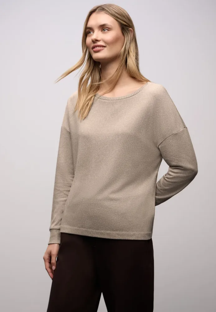 STREET ONE Langarmshirt im Melange Look