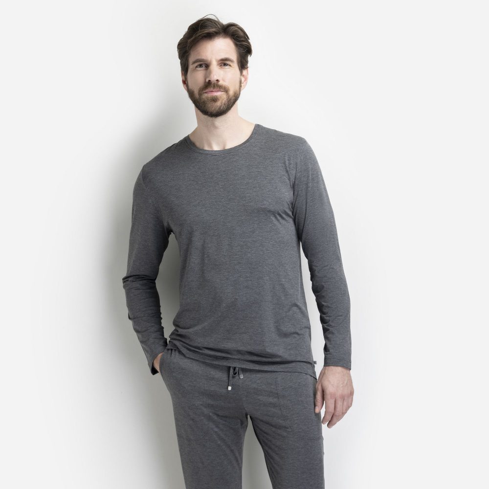 ISA bodywear - Shirt, langarm, für Herren, Mediumgrau, Größe M