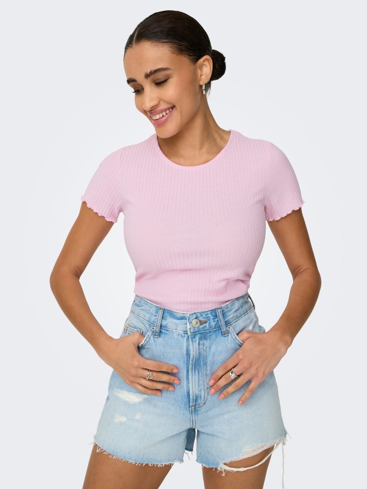 Only - T-Shirt, für Damen, Pink, Größe XS