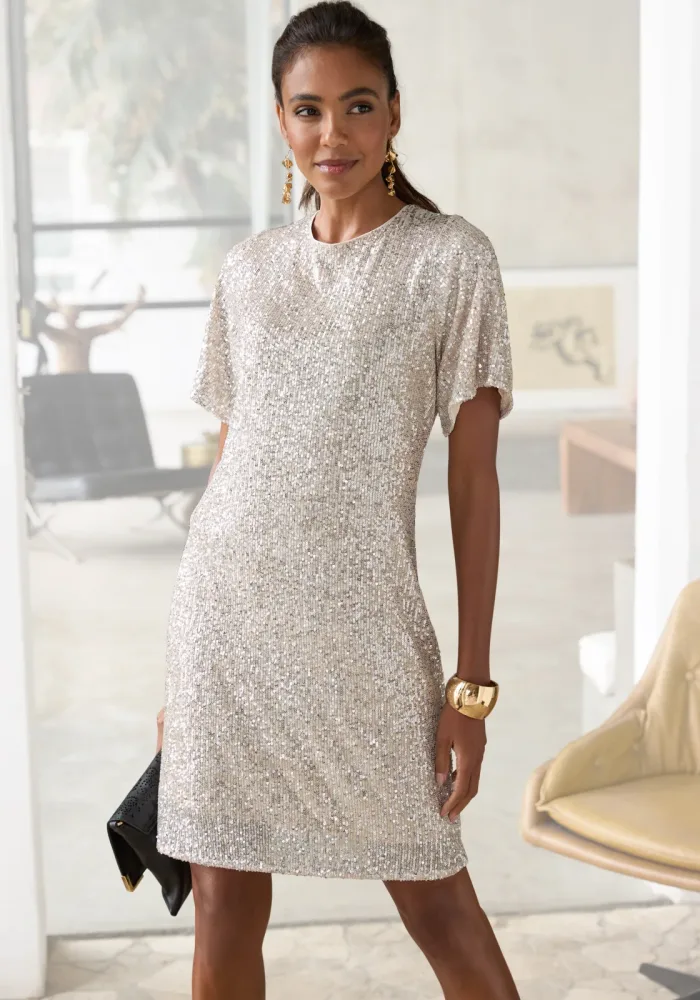 LASCANA Paillettenkleid 