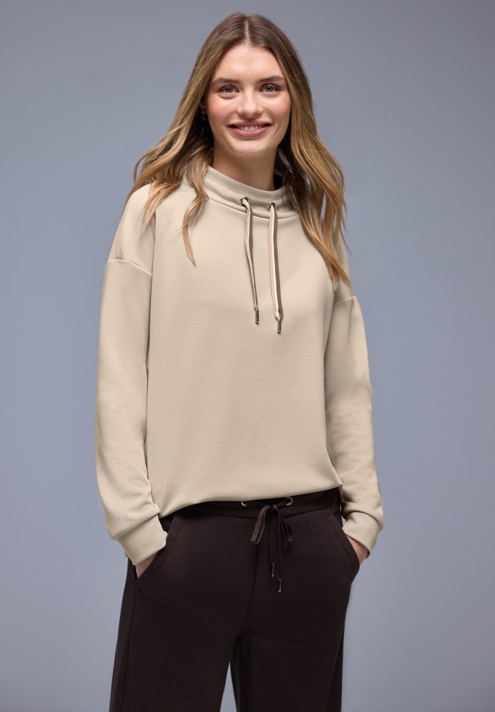 STREET ONE Sweatshirt, mit Stehkragen und Kordelzug