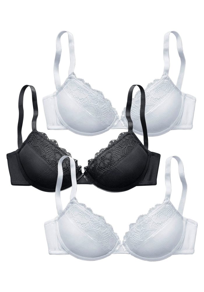 petite fleur Push-up-BH Packung, 3 Stück, mit Bügel im attraktiven Multipack, Dessous