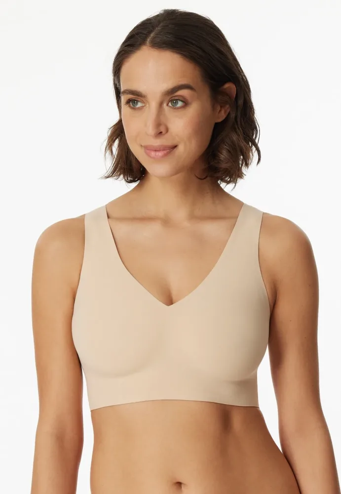 Schiesser Bustier Seamless mit herausnehmbaren Pads Soft Beige - Invisble Soft für Damen, Größe 36, 75 % Polyamid, 25 % Elasthan