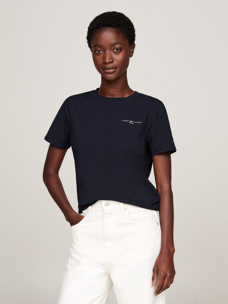 Tommy Hilfiger - T-Shirt, für Damen, Dunkelblau, Größe M