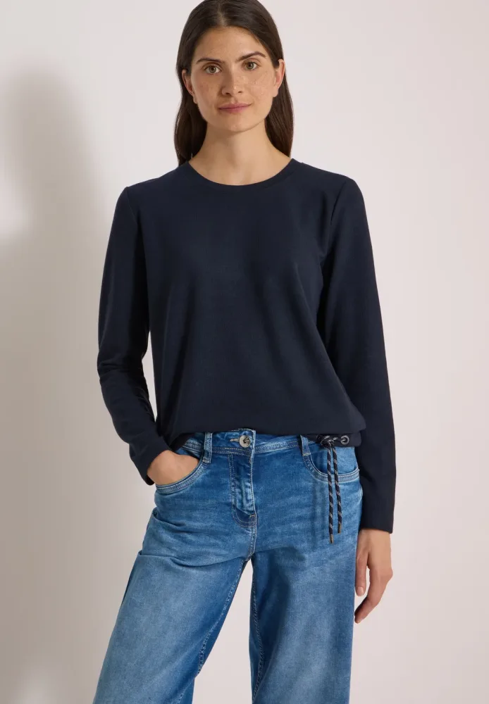 Langarm Shirt mit Rundhals und Tunnelzug