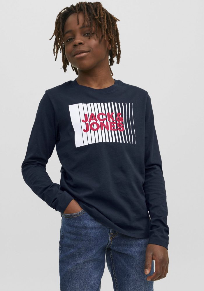 Jack & Jones - T-Shirt mit langen Ärmeln und Rundhalsausschnitt Kind  Corp Logo Play, 10A