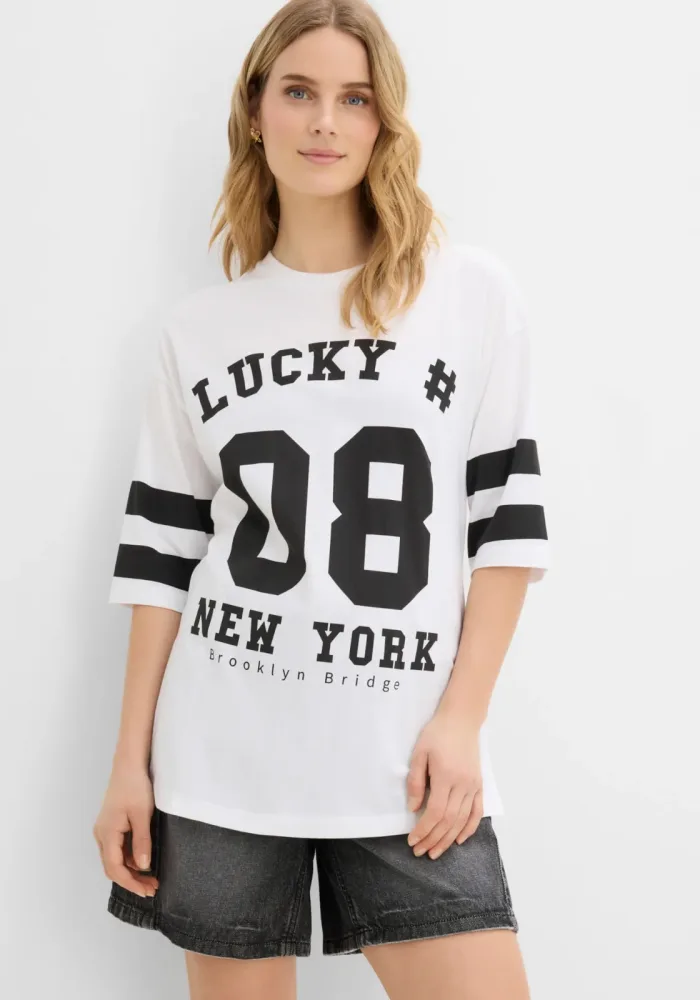 bonprix Lockeres Shirt aus reiner Bio-Baumwolleweiß 52Damen