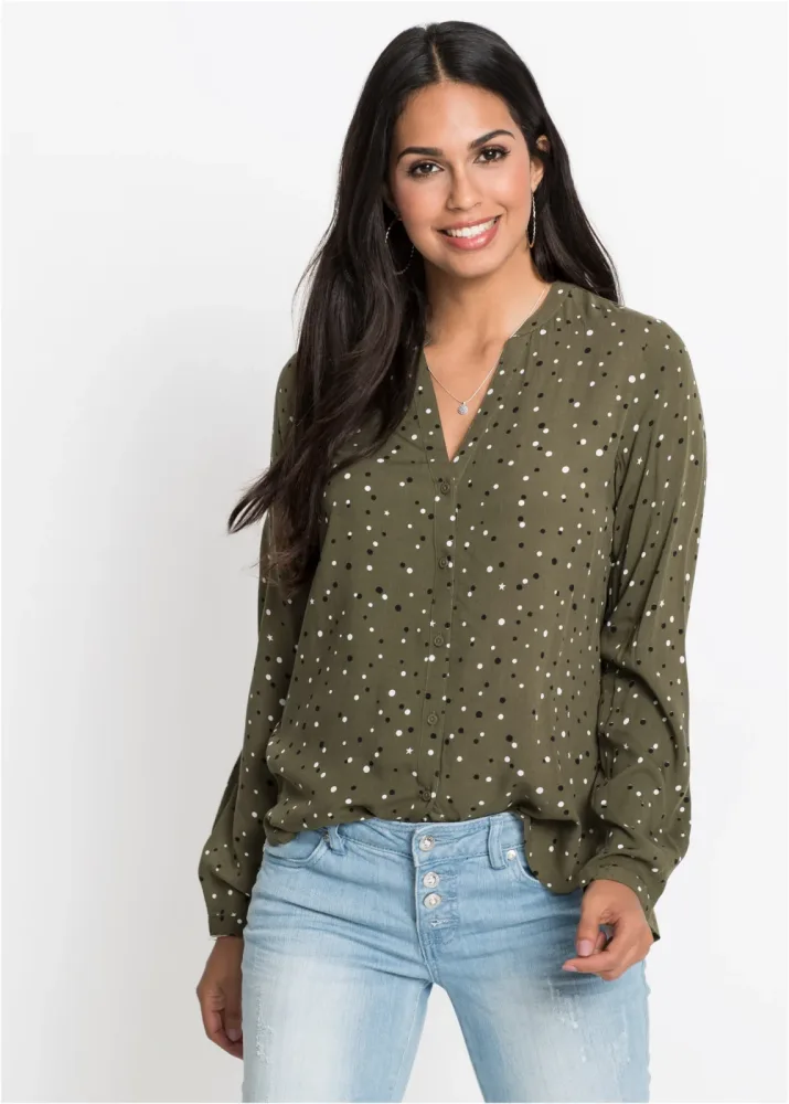 bonprix Bluse aus reiner Viskosegrün 44Damen