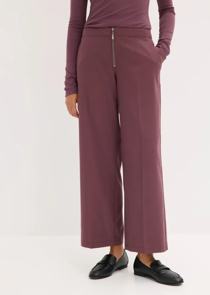 bonprix Bundfaltenhose mit Reißverschlusslila 42Damen
