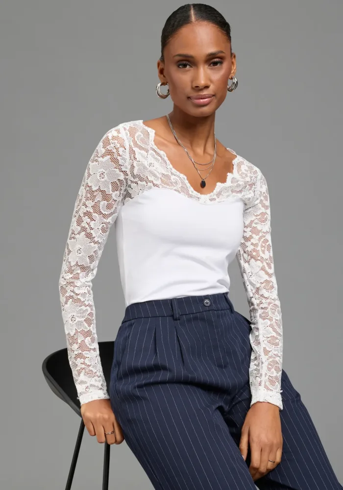 Laura Scott Spitzenshirt 