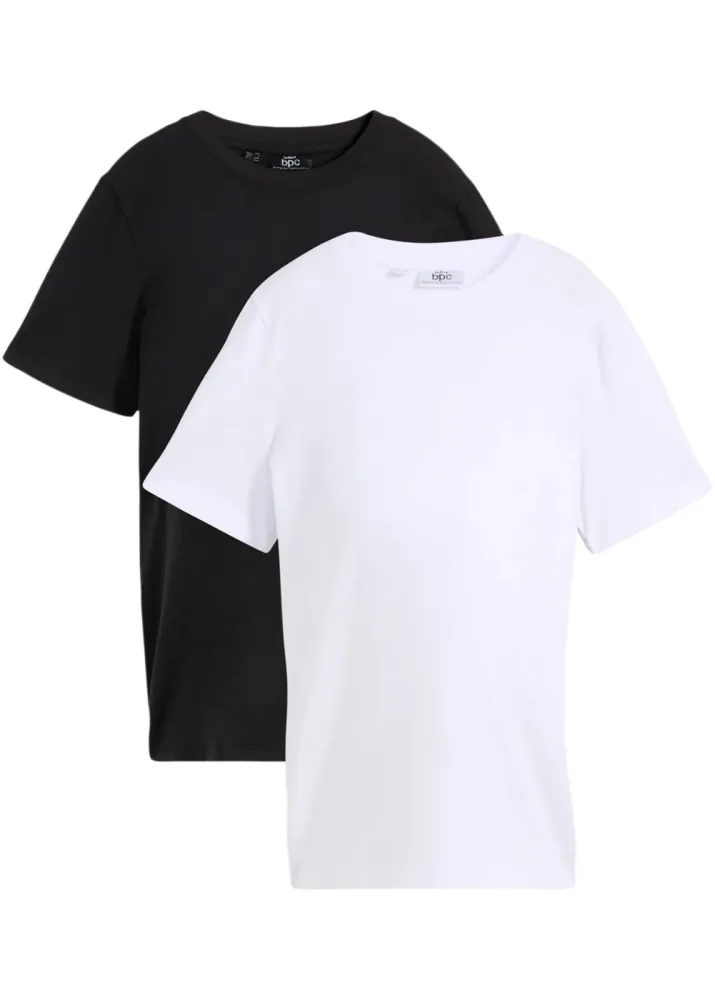bonprix Umstandsshirts aus Bio-Baumwolle (2er Pack)schwarz 52Damen