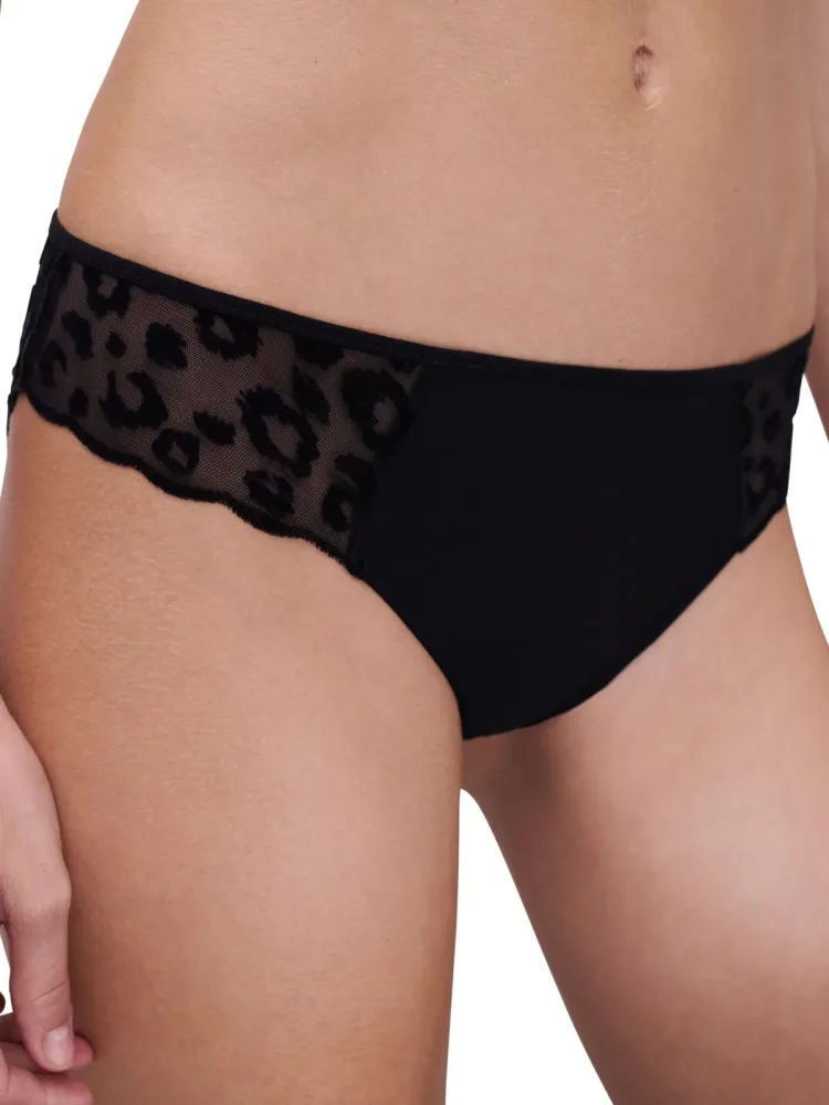Chantelle - Slip, Girls Leopard Print Slip, 44, Black