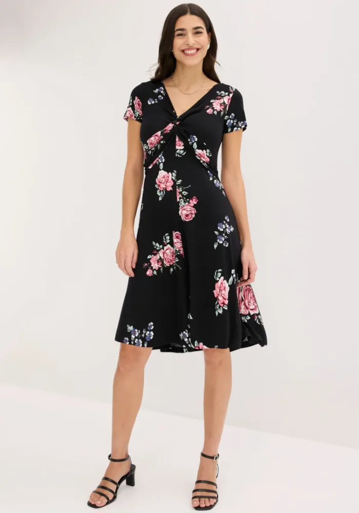 bonprix Jerseykleid für warme Tage, aus Viskose und Elasthan, ausgestellte Passform