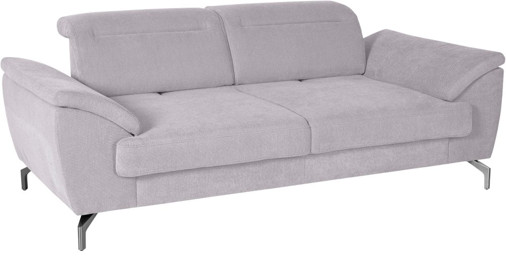 sit&more 2,5-Sitzer, 15 cm Fusshöhe, inklusive Sitztiefenverstellung, wahlweise Kopfteilverstellung, wahlweise in 2 unterschiedlichen Fussfarben