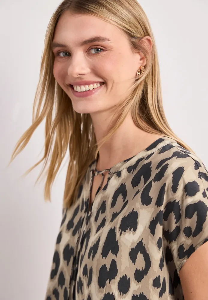 STREET ONE Kurzarmbluse Sommerbluse mit floralem Muster