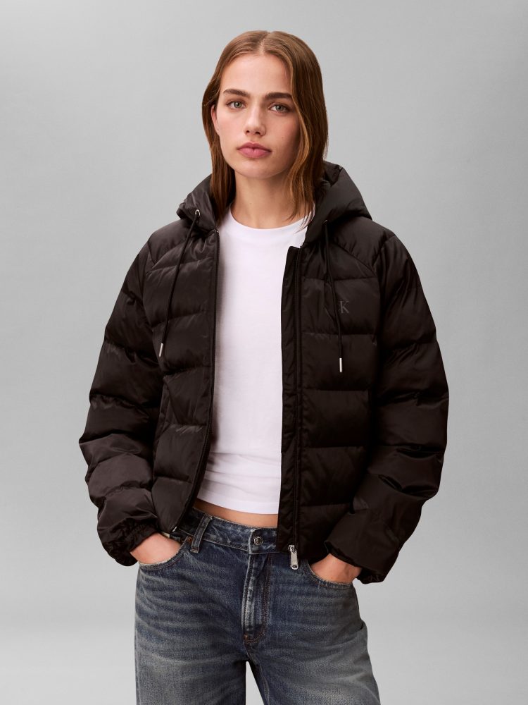 Calvin Klein Jeans Steppjacke mit Kapuze Regular fit mit Rundhalsausschnitt