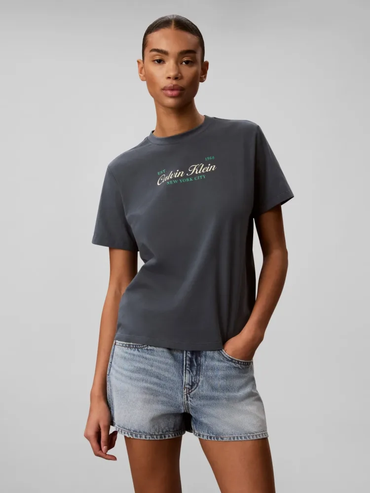 Calvin Klein Jeans T-Shirt Rundhalsausschnitt, Regular Fit, reine Baumwolle