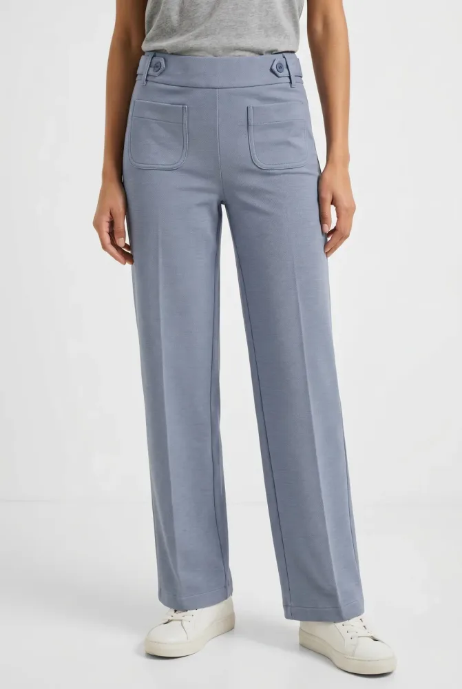 Wide Leg Hose mit Knopfdetails