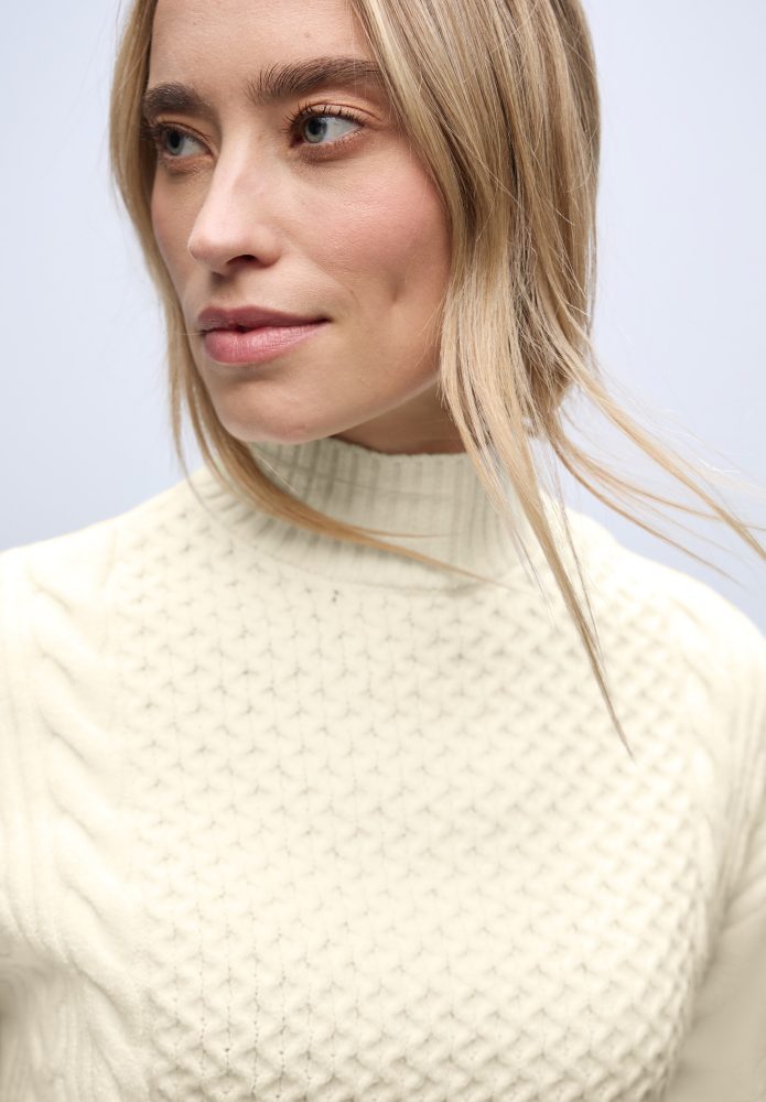 STREET ONE Stehkragenpullover mit Strickmuster