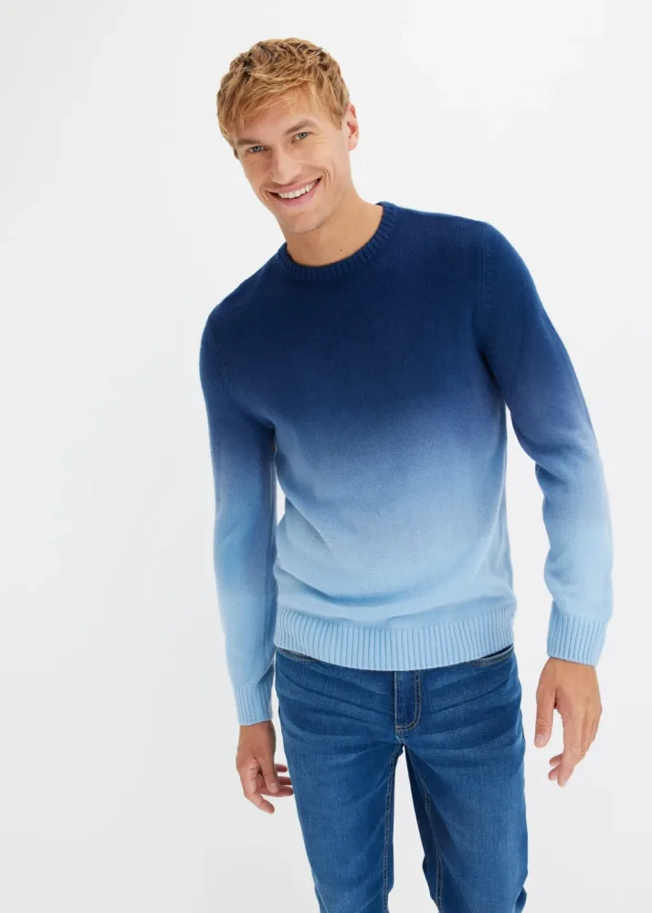bonprix Strickpullover aus Polyacryl, Regular Fit, normale Länge, mehrfarbiger Farbverlauf