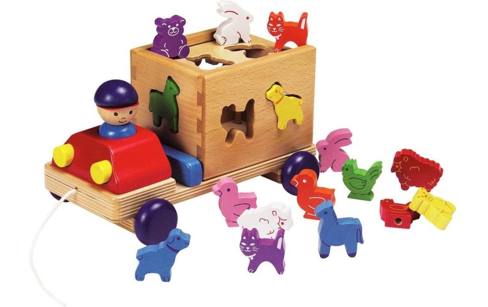 Spielba - Lastwagen mit Tieren+Sortierspiel - 2 Jahre