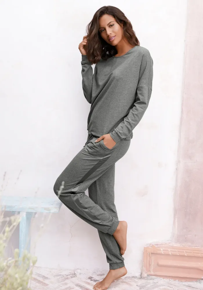 Vivance Dreams by Lascana Pyjama Set, 2 tlg. mit aufgesetzten Seitenstreifen