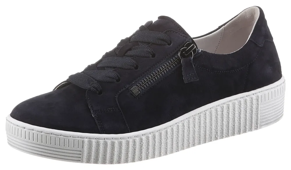 Gabor Plateausneaker mit zwei Reissverschlüssen, Freizeitschuh, Halbschuh, Schnürschuh