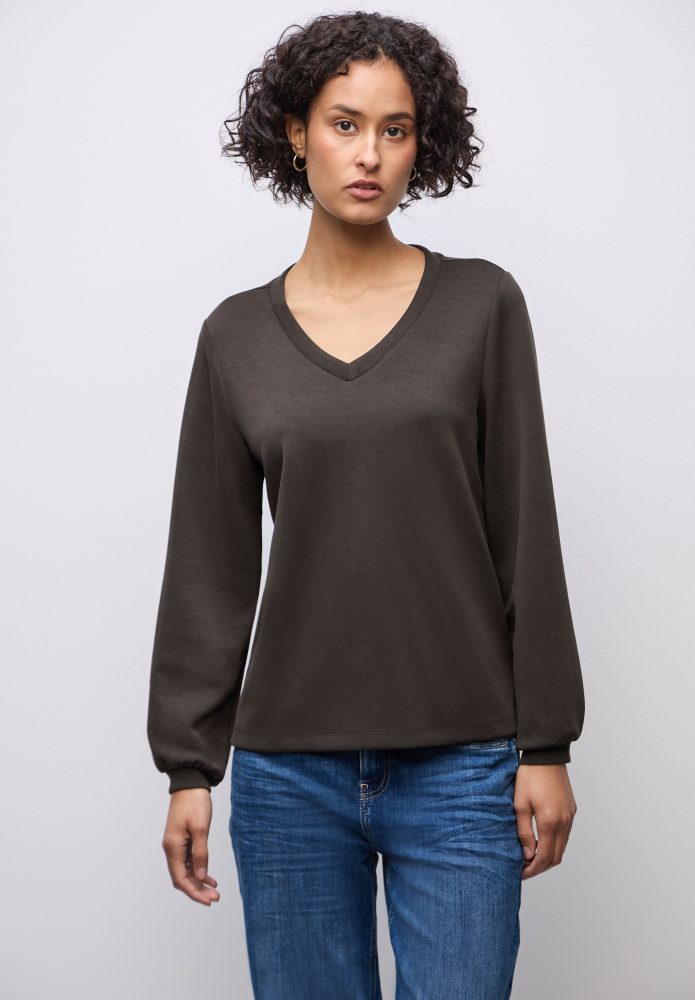 STREET ONE Sweatshirt, mit V-Ausschnitt