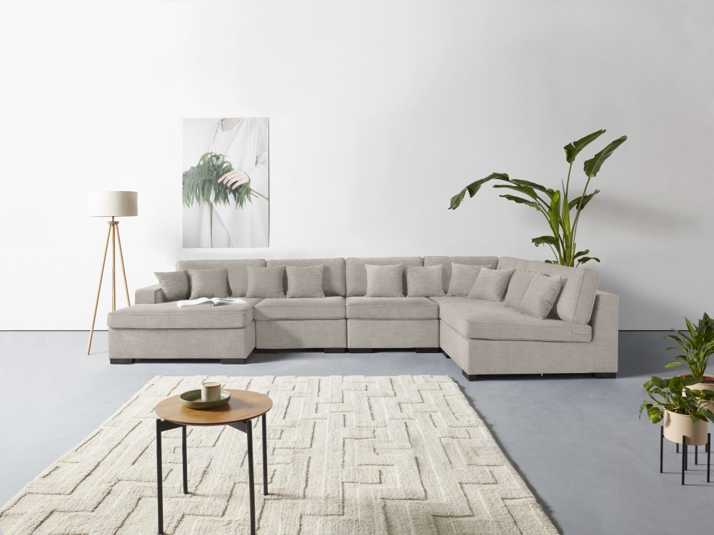 Guido Maria Kretschmer Home&Living Wohnlandschaft »Skara«, (5 St.), Lounge-Sofa mit Federkern-Polsterung, in vielen Bezugsvarianten, auch recycelt