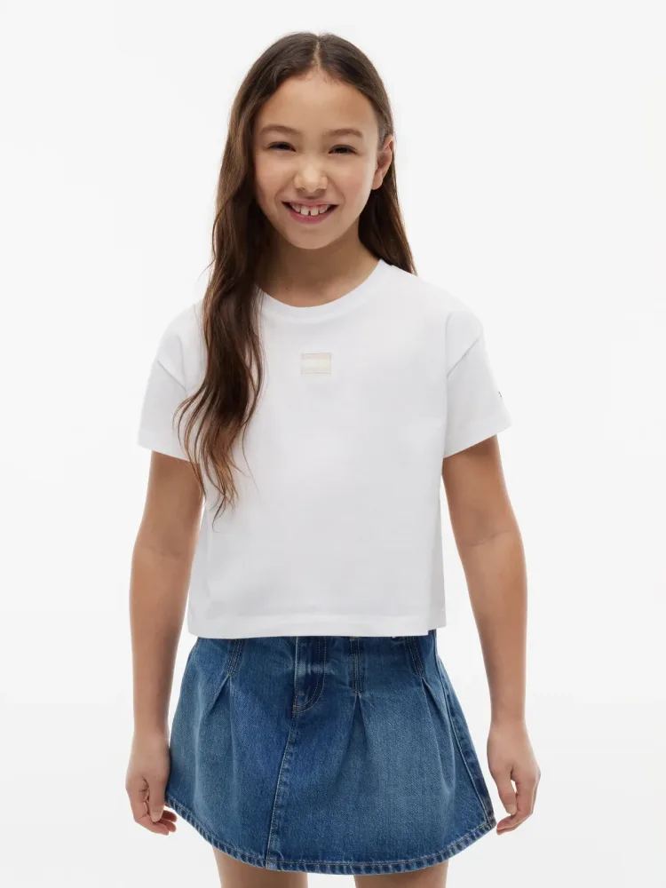 Tommy Hilfiger T-Shirt Regular Fit, Rundhalsausschnitt, reine Baumwolle, Kinder bis 16 Jahre