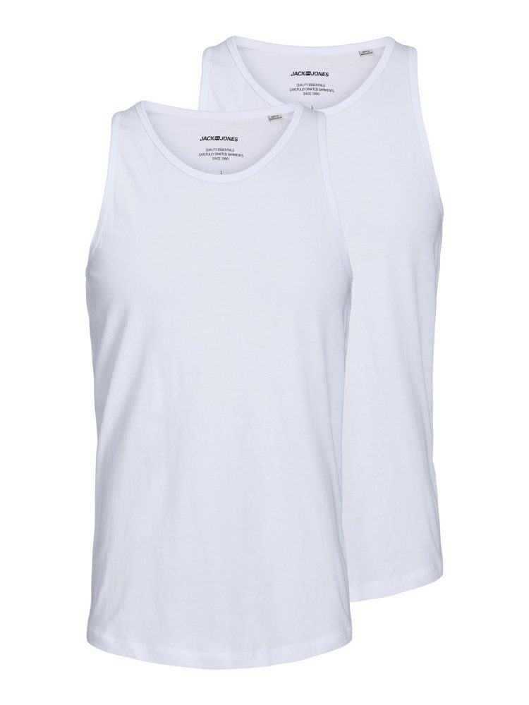 Jack & Jones - Unterhemd  2er Pack Bequem sitzend-JACBASIC TANKTOP 2PK, für Herren, Weiss, Größe XXL