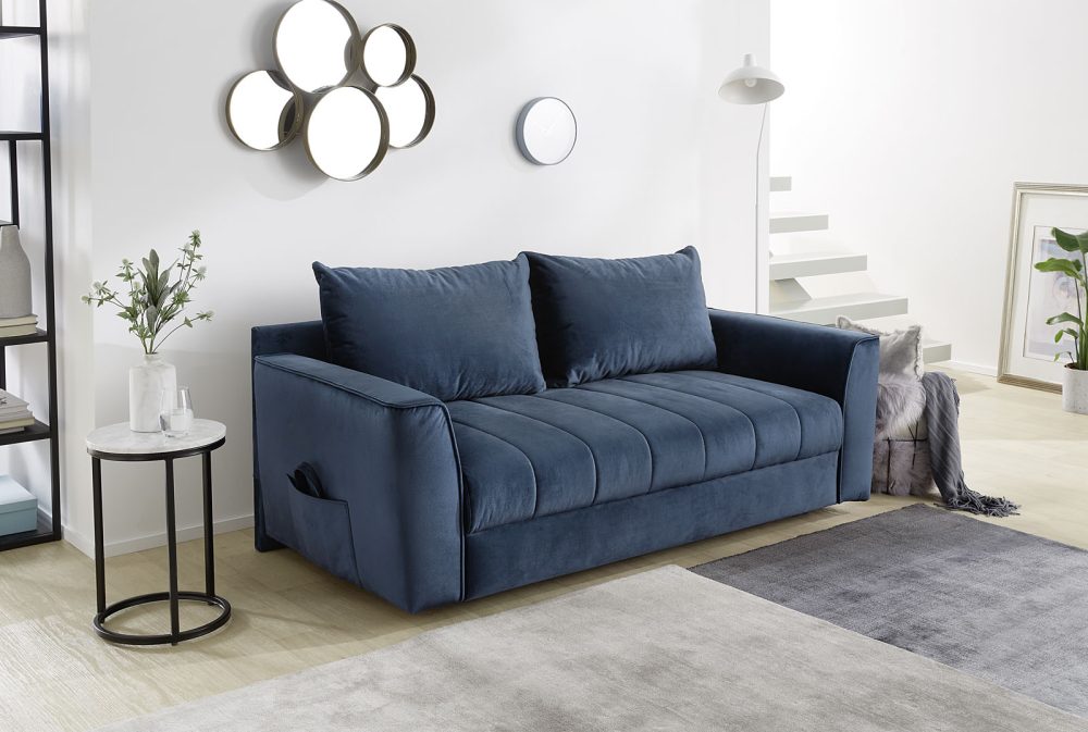 Home affaire Schlafsofa, Platzsparendes Sofa mit Gästebettfunktion, Federkernpolsterung und Stauraum