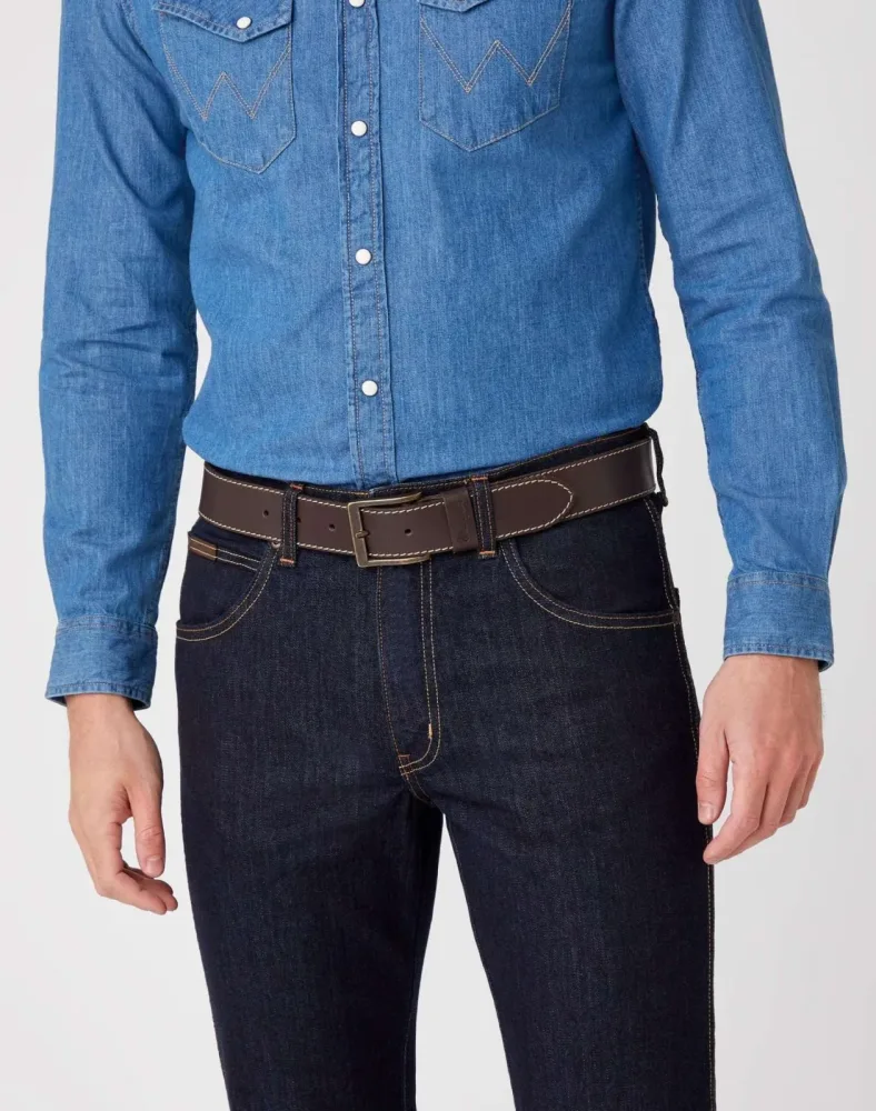 Wrangler - Gürtel Stitched, für Herren, Braun, Größe 90